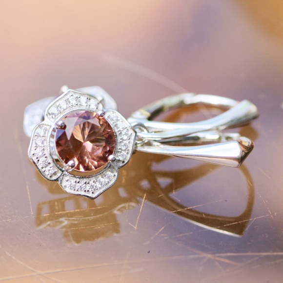 Color Change Diaspore Earrings Sterling Silver Flower Drop Earrings Nickel Free - Picture 9 of 11